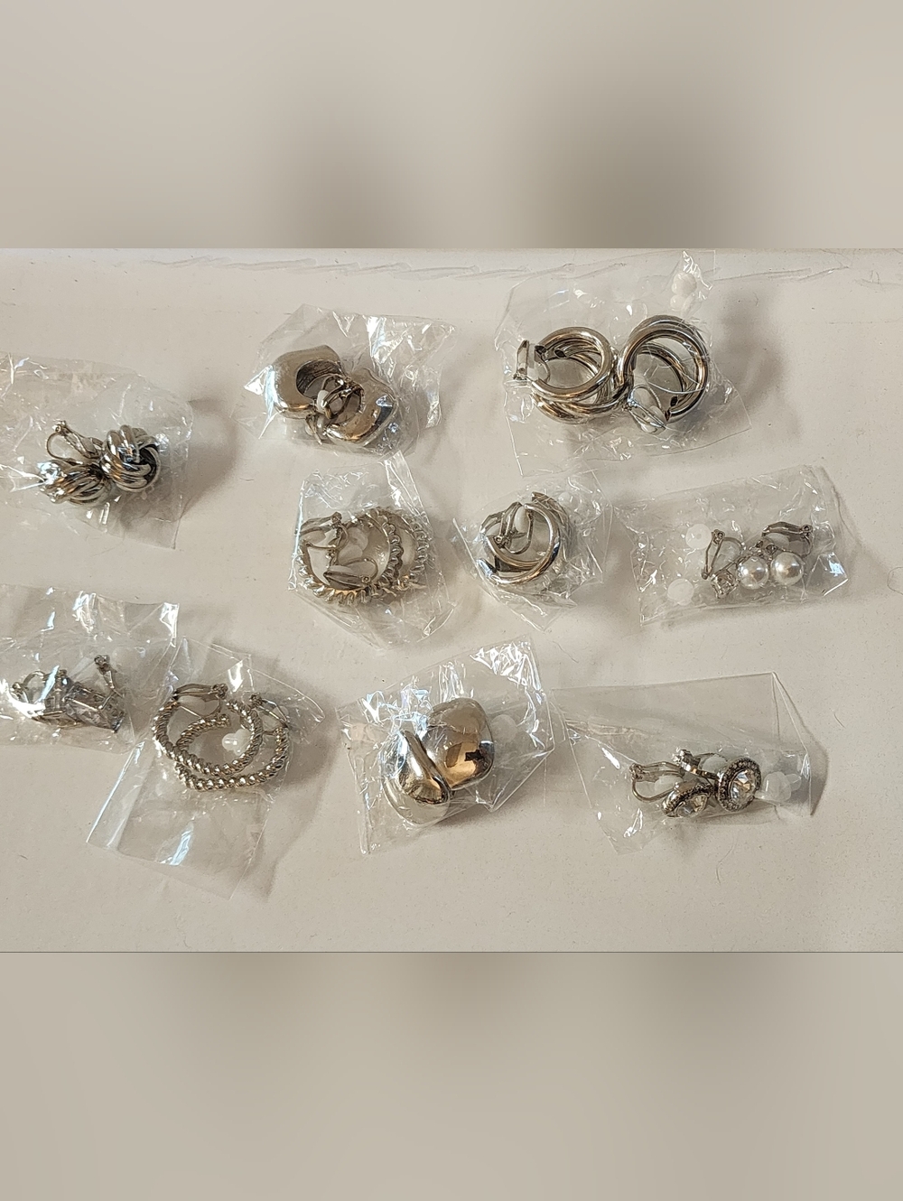 10 Pair Clip On Earrings.  NEW